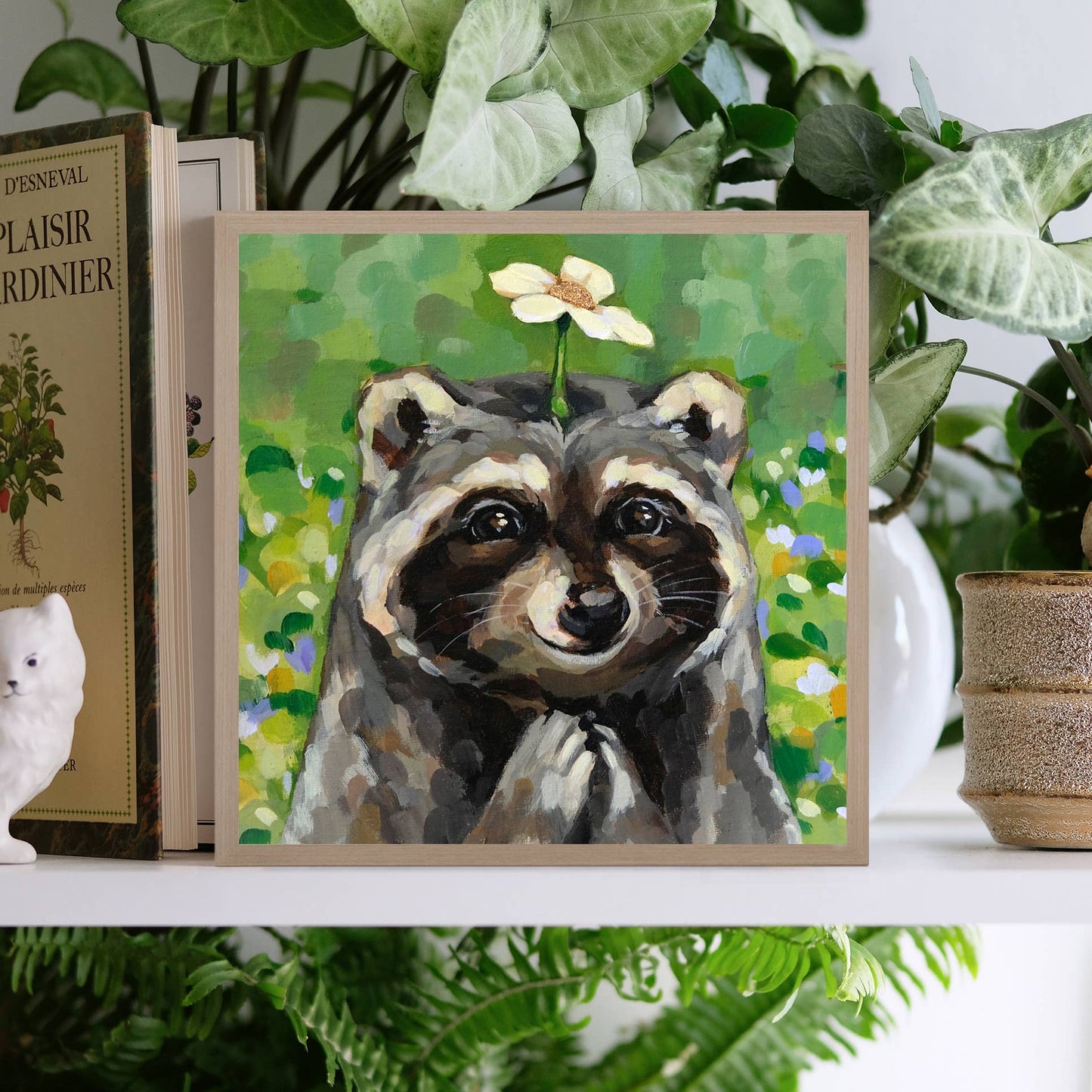 Cute Raccoon Art Print - 8x8