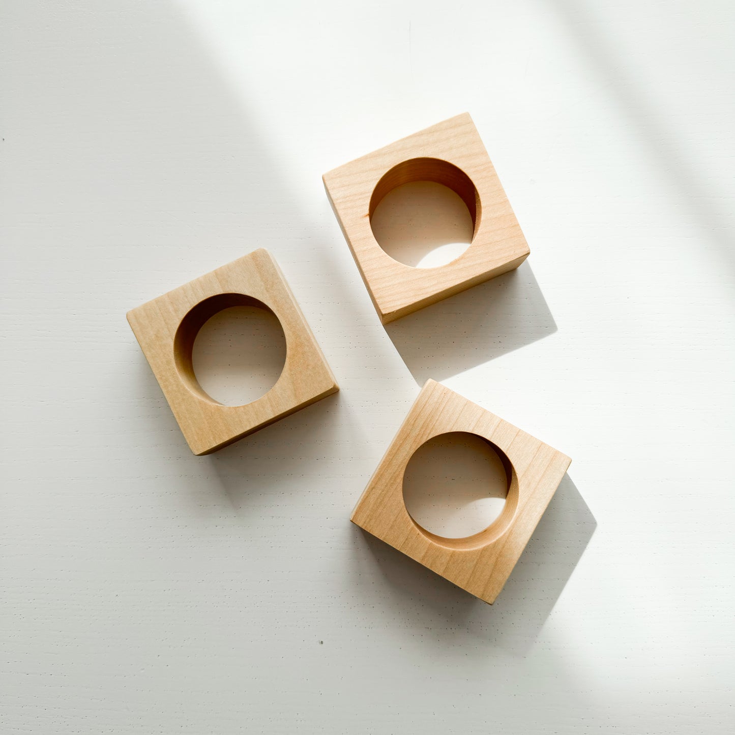 Individual Birch Wood Napkin Rings