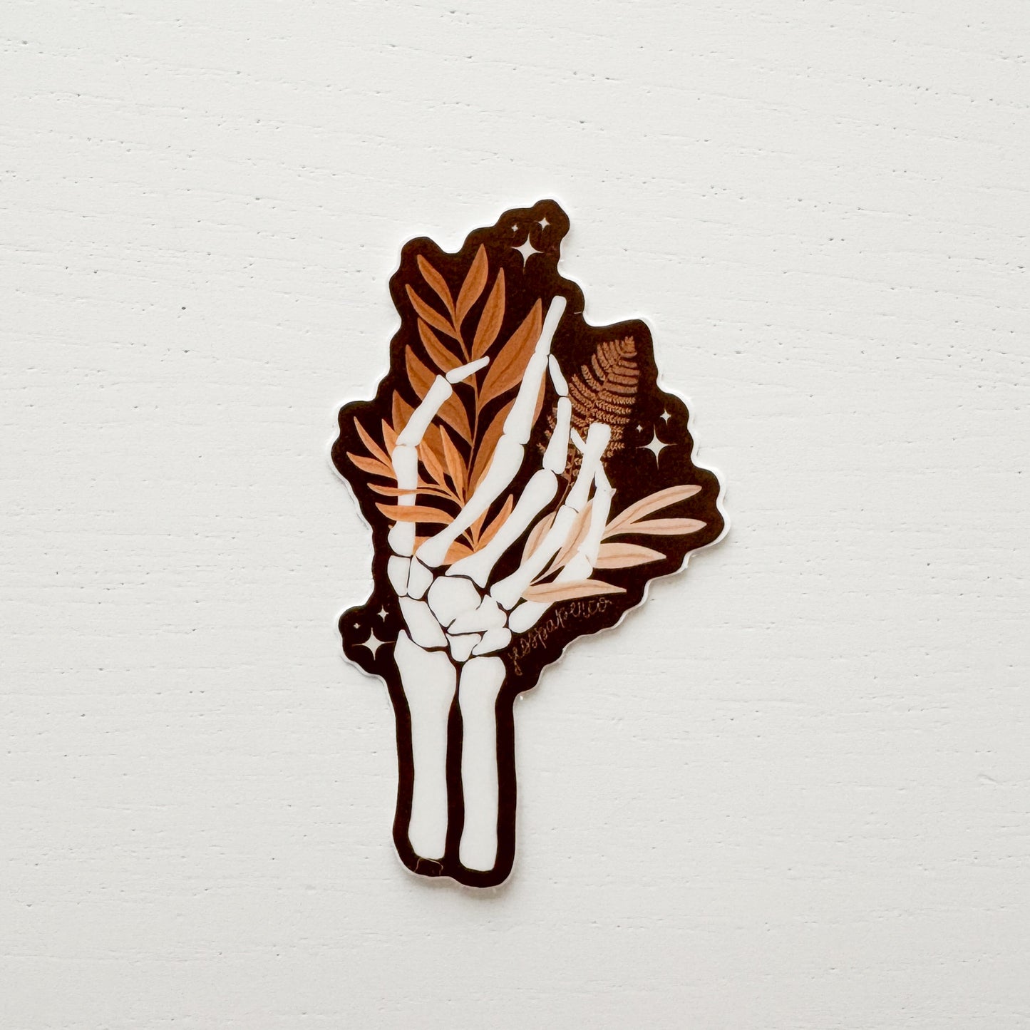 Floral Skeleton Hand Sticker