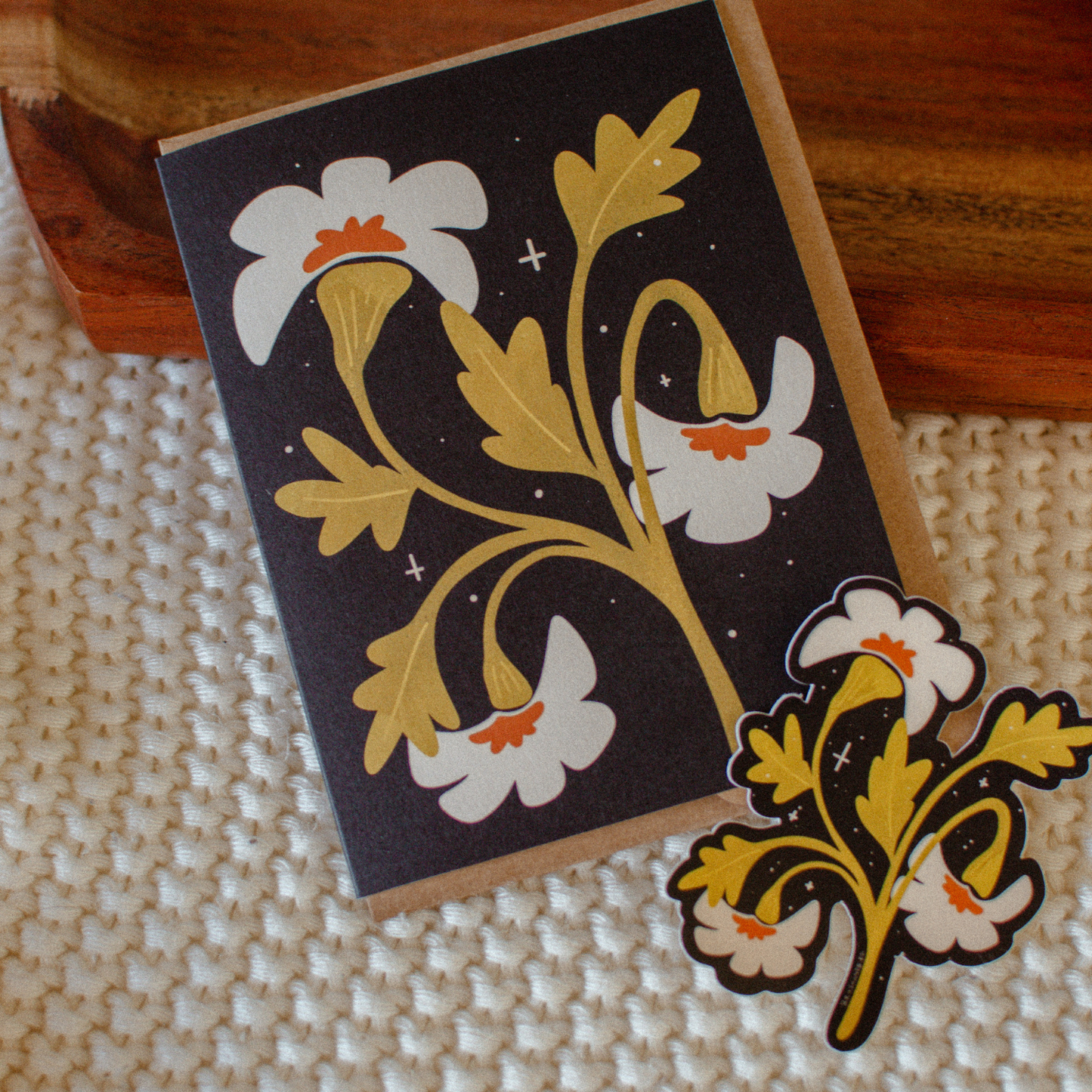 White Wildflower Sticker