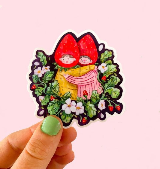 Strawberry Buddies Vinyl Sticker
