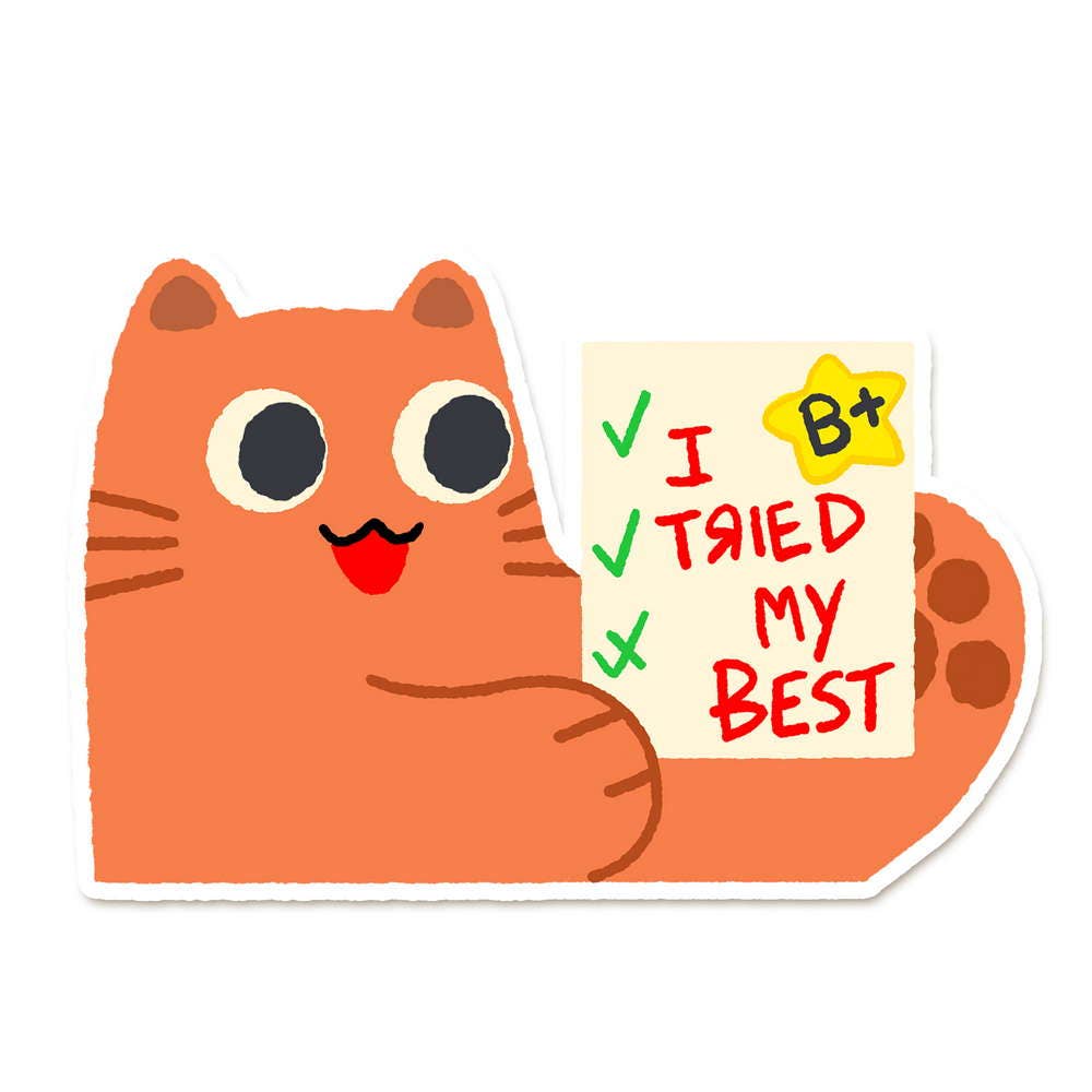 I Tried Orange Cat Sticker