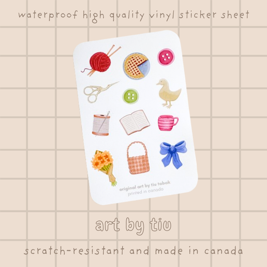 Cottage Core 4x6 Vinyl Sticker Sheet