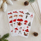 Christmas Mushrooms 4x6 Sticker Sheet