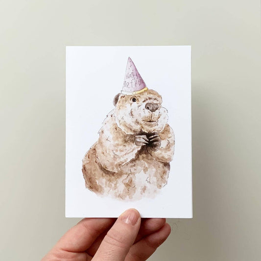 Birthday Beaver Greeting Card