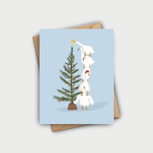 Silly Goose Tower Holiday Card