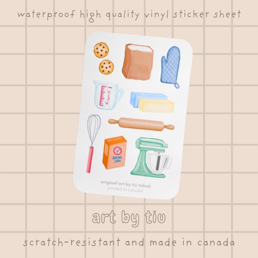 Baking 4x6 Vinyl Sticker Sheet