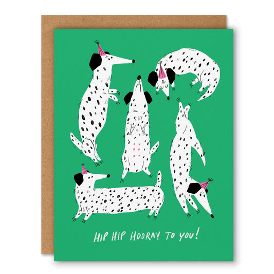 Hip Hip Hooray Birthday Dog Greeting Card