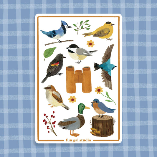 The Birdwatcher Bird 4x6 Paper Sticker Sheet