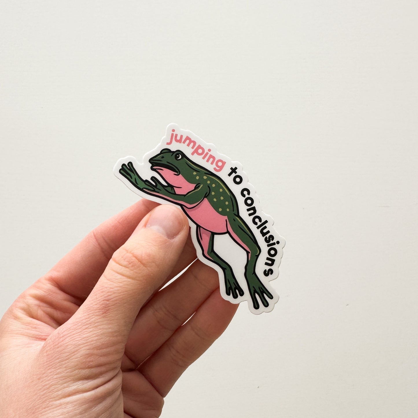 Jumping to Conclusions Frog Sticker