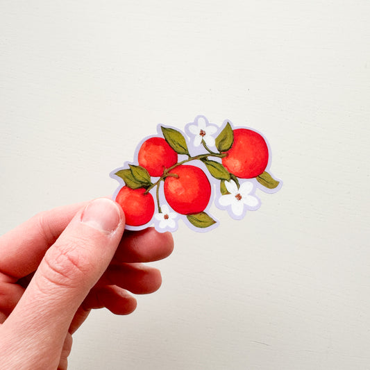 Orange Blossoms Vinyl Sticker