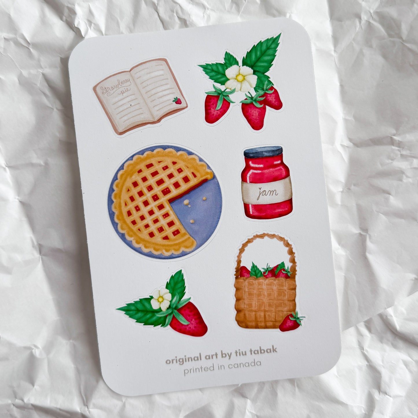 Strawberry Season 4x6 Vinyl Sticker Sheet