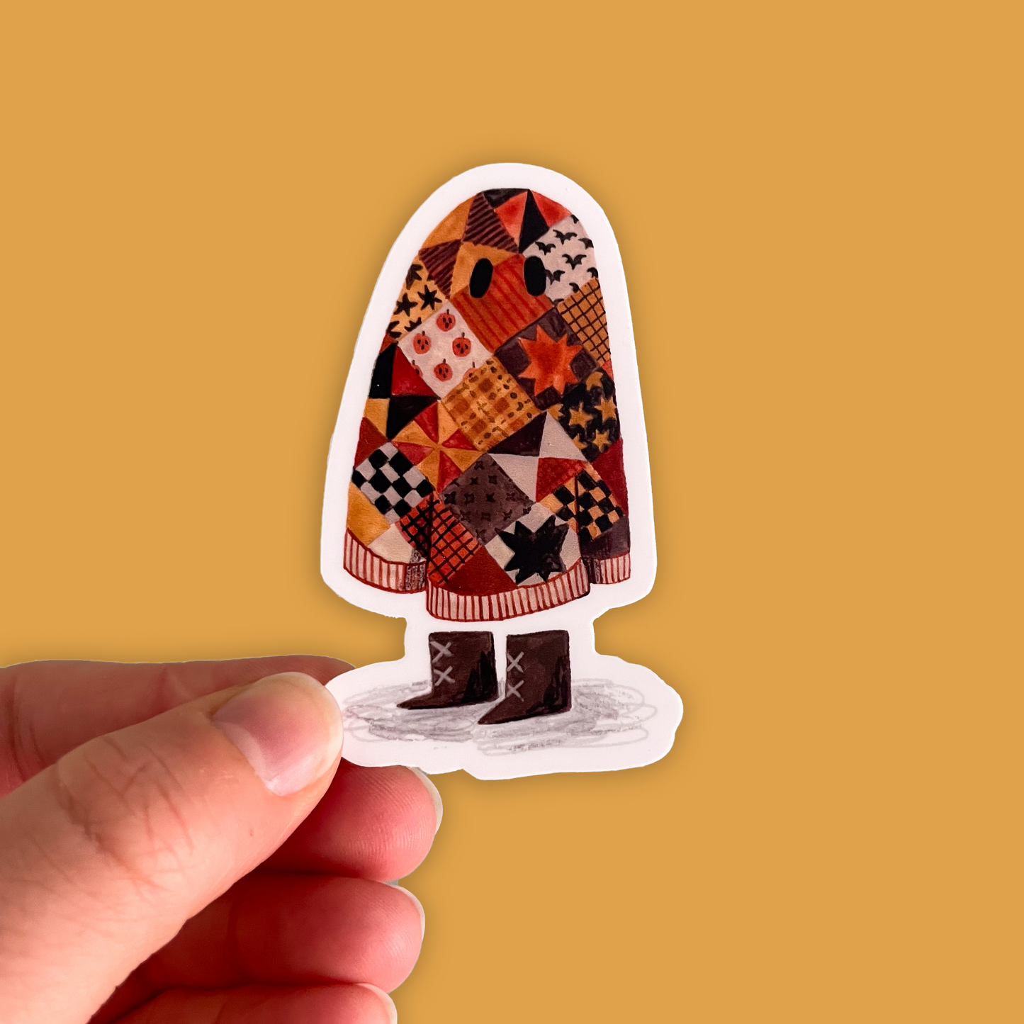 Quilted Ghost Vinyl Sticker