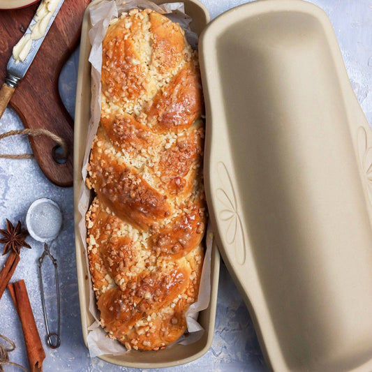 Covered Stoneware Bread Pan