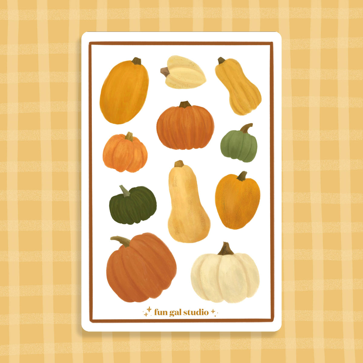 Pumpkins & Squash 4x6 Paper Sticker Sheet