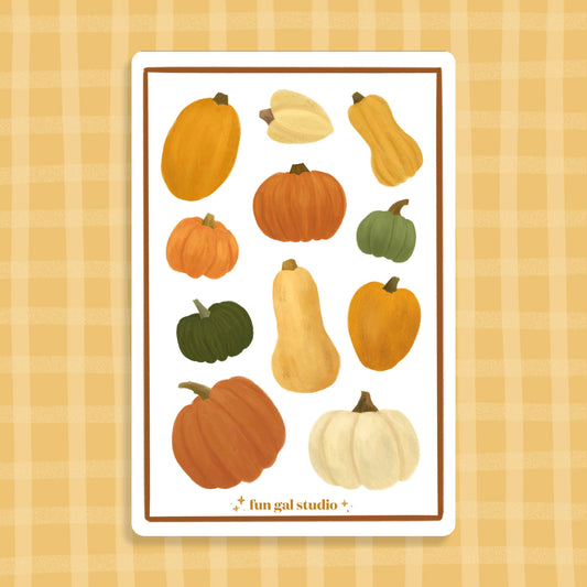 Pumpkins & Squash 4x6 Paper Sticker Sheet