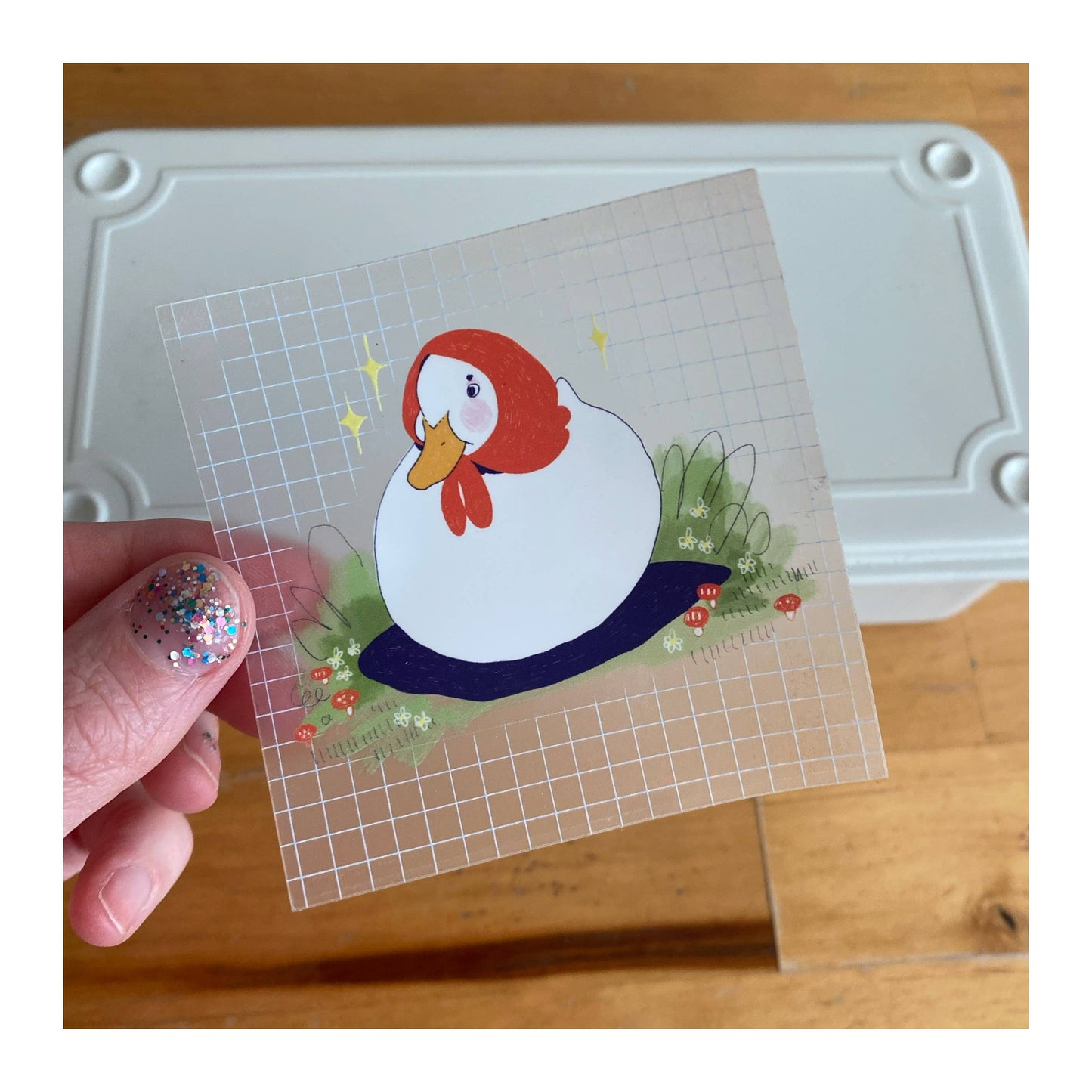 Babushka Duck Transparent Sticker