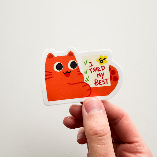 I Tried Orange Cat Sticker