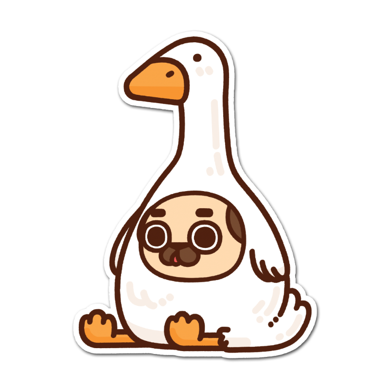 Silly Goose Puglie Sticker