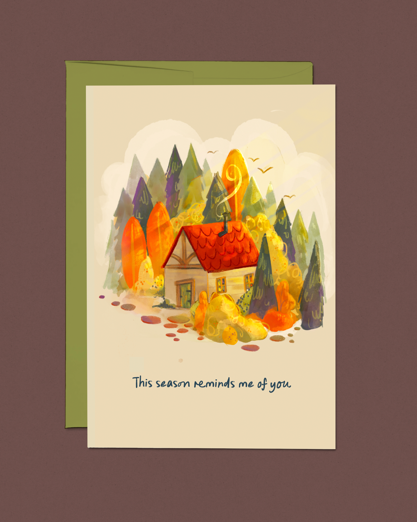 This Season Reminds Me of You Cozy Fall Greeting Card