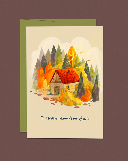 This Season Reminds Me of You Cozy Fall Greeting Card