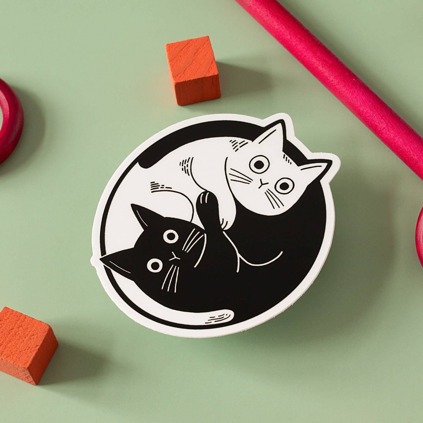 Yin Yang Cats Sticker