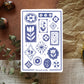 Blue Vintage Florals 4x6 Paper Sticker Sheet