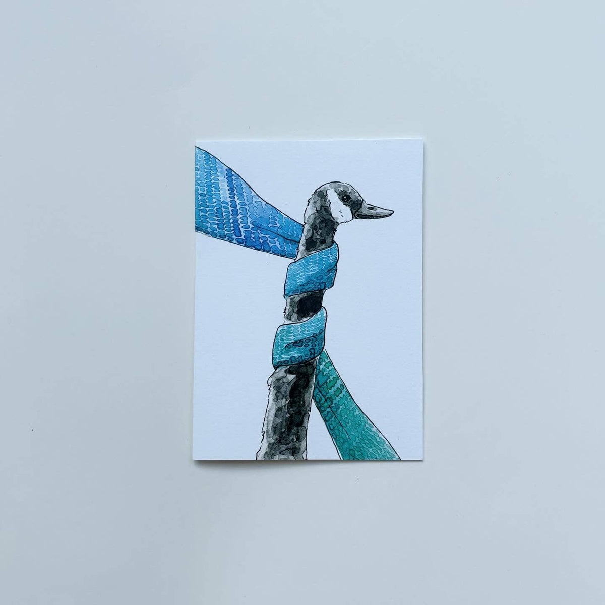 Goose in a Scarf Greeting Card