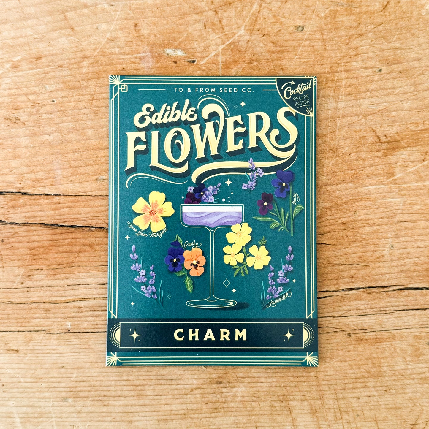 Seed Packet & Cocktail Recipe - Edible Flowers