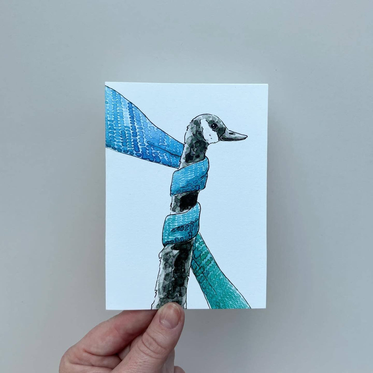 Goose in a Scarf Greeting Card