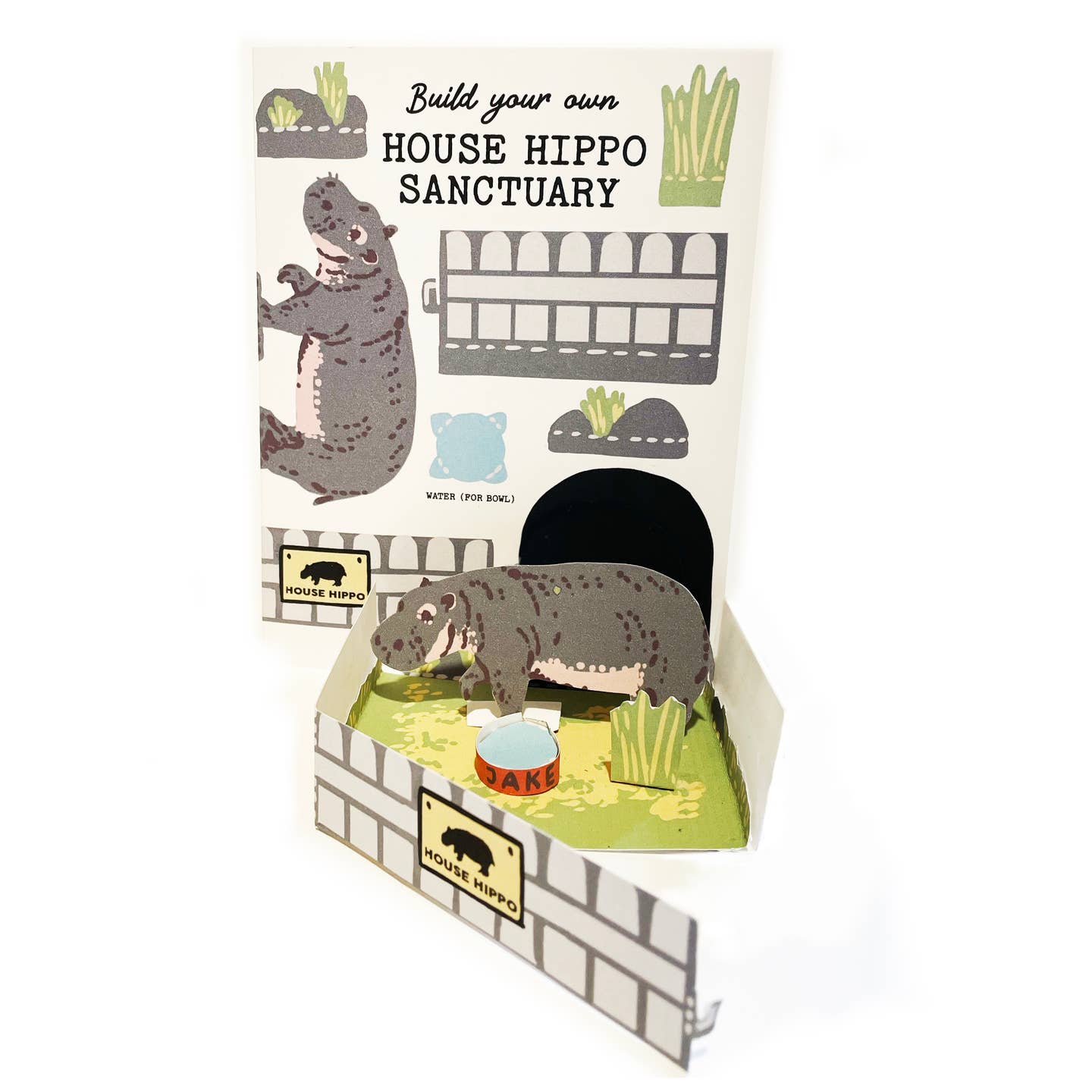 Build your own House Hippo Sanctuary Greeting Card
