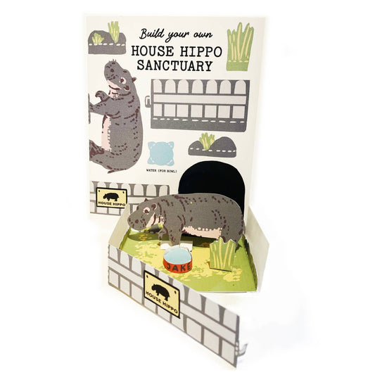Build your own House Hippo Sanctuary Greeting Card
