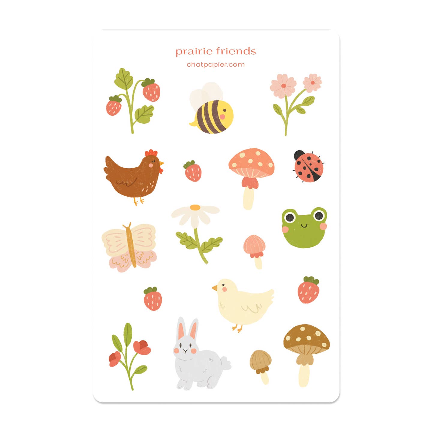 Prairie Friends Paper Sticker Sheet