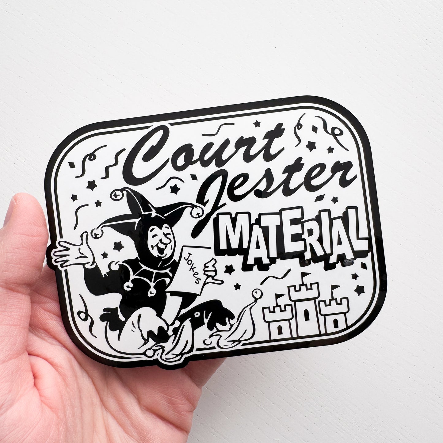 Court Jester Material Sticker