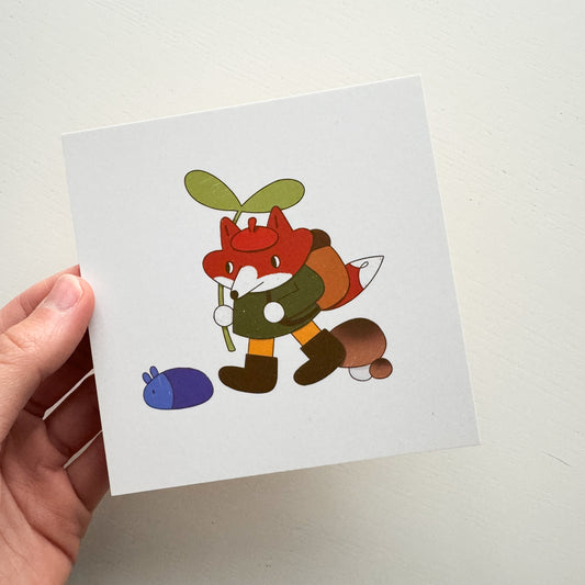 Little Fox Explorer Print 4.72" x 4.72"