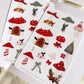 Christmas Mushrooms 4x6 Sticker Sheet