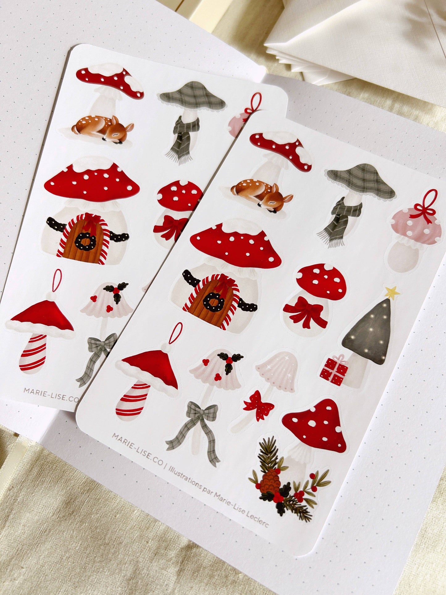Christmas Mushrooms Sticker Sheet