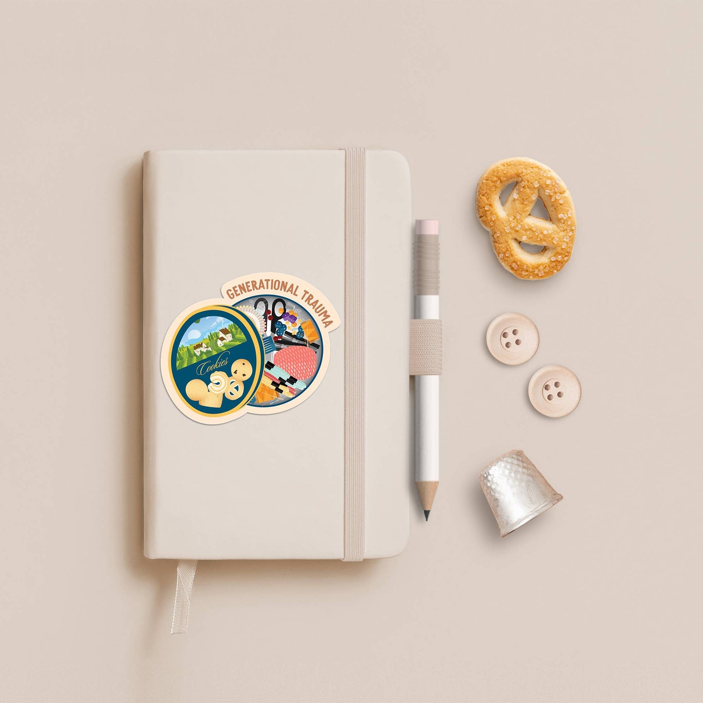 Cookie Tin Trauma Sticker