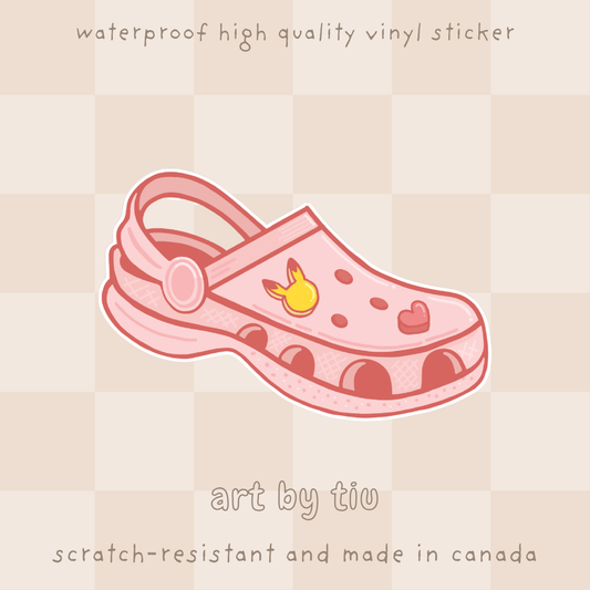 Pink Croc Shoe Sticker