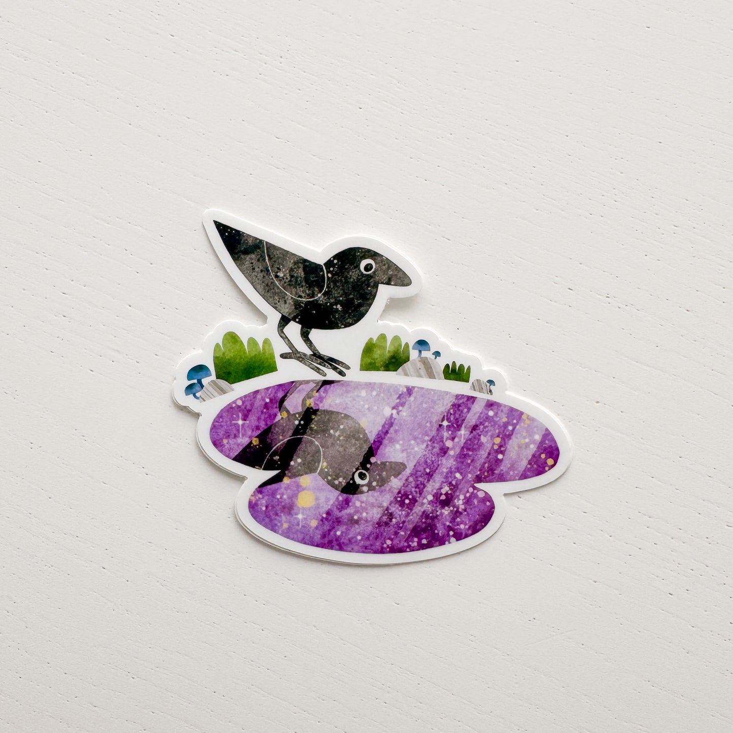 Crow Reflection Sticker