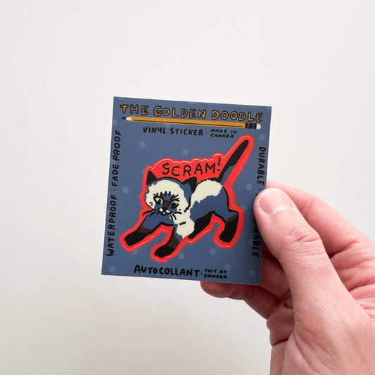 Scram Cat Sticker