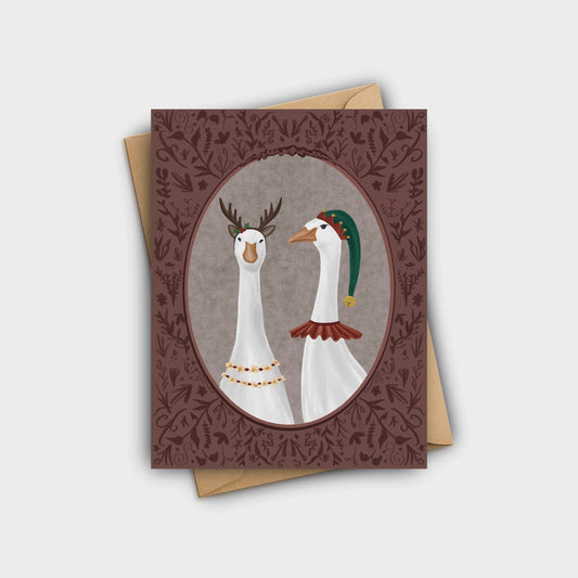 Victorian Geese Holiday Card