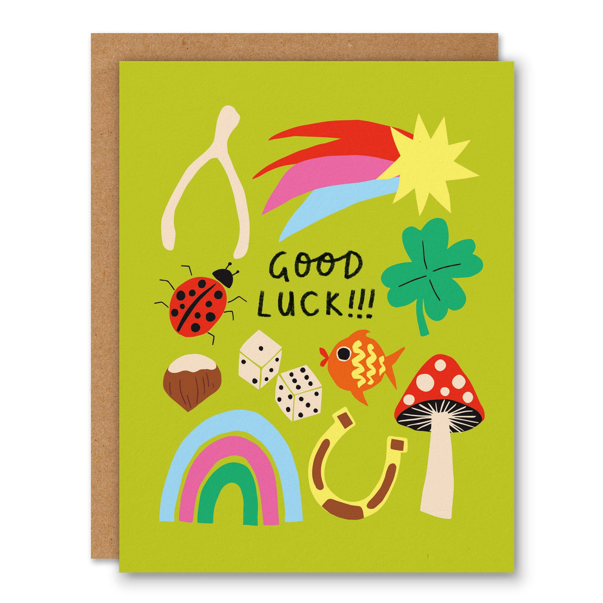 Good Luck Symbols Greeting Card