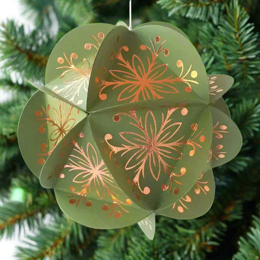 Paper Globe Ornament Kit - Copper & Green