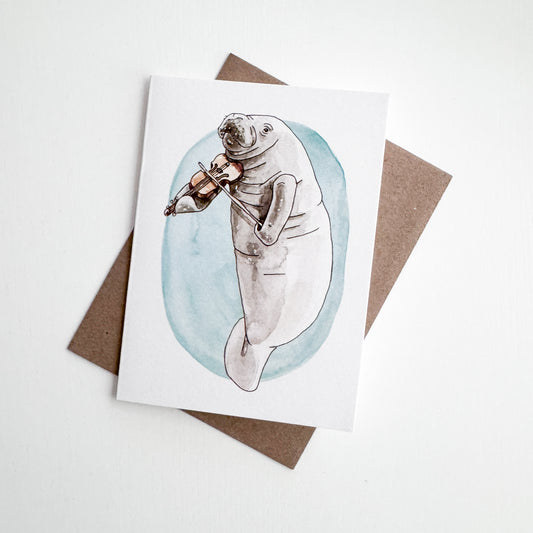 Musical Manatee Greeting Card