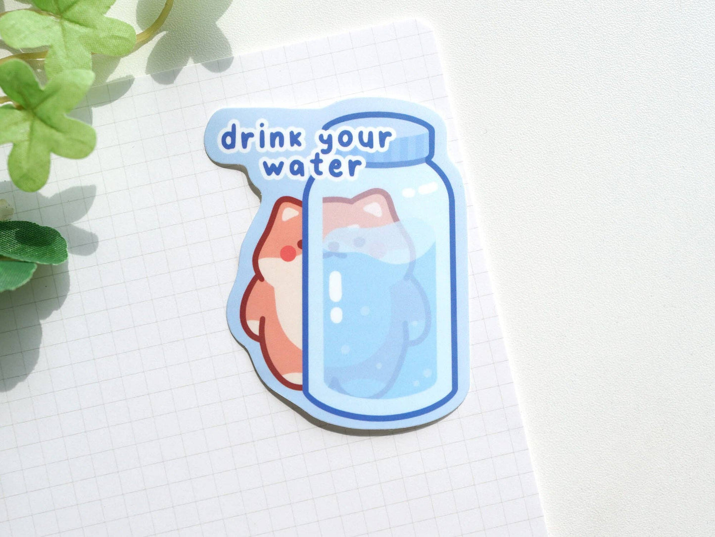 Drink Your Water Shiba Inu Sticker