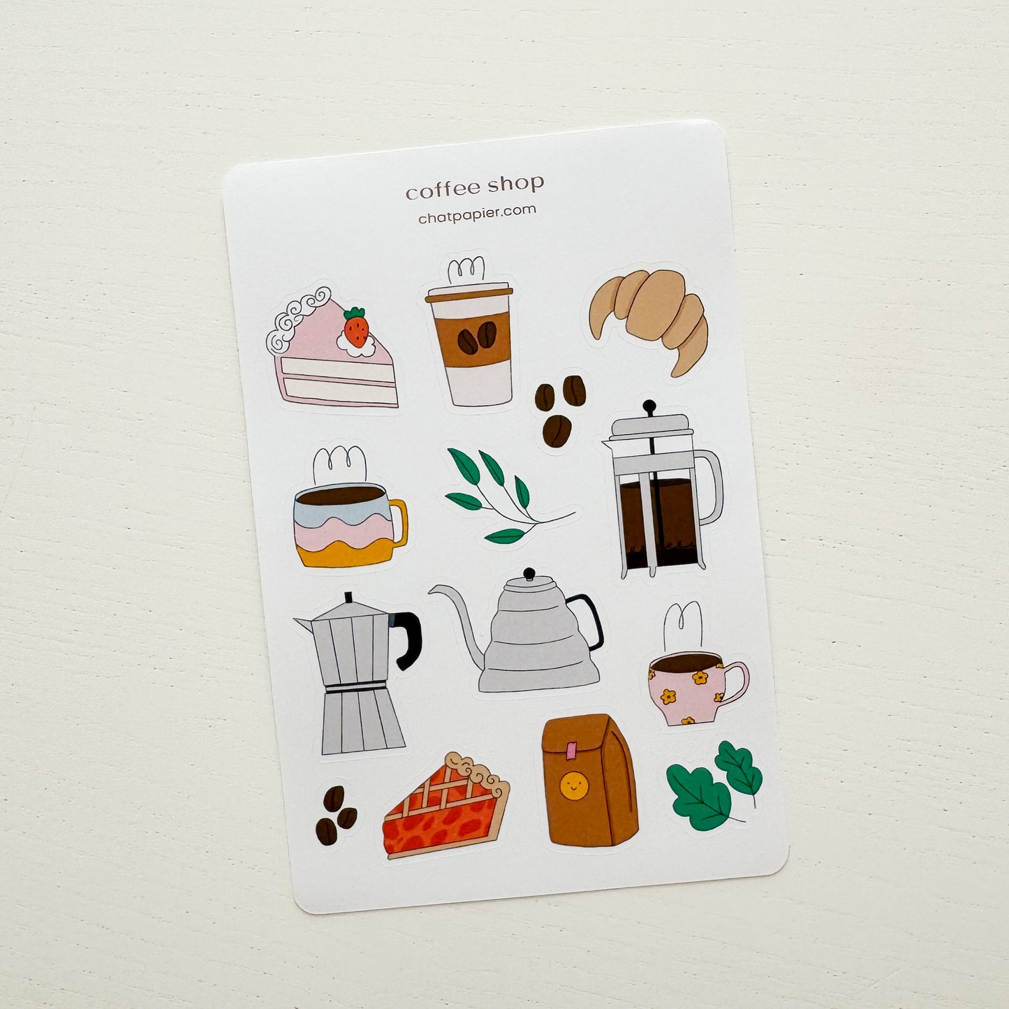 Coffee Shop Paper Sticker Sheet