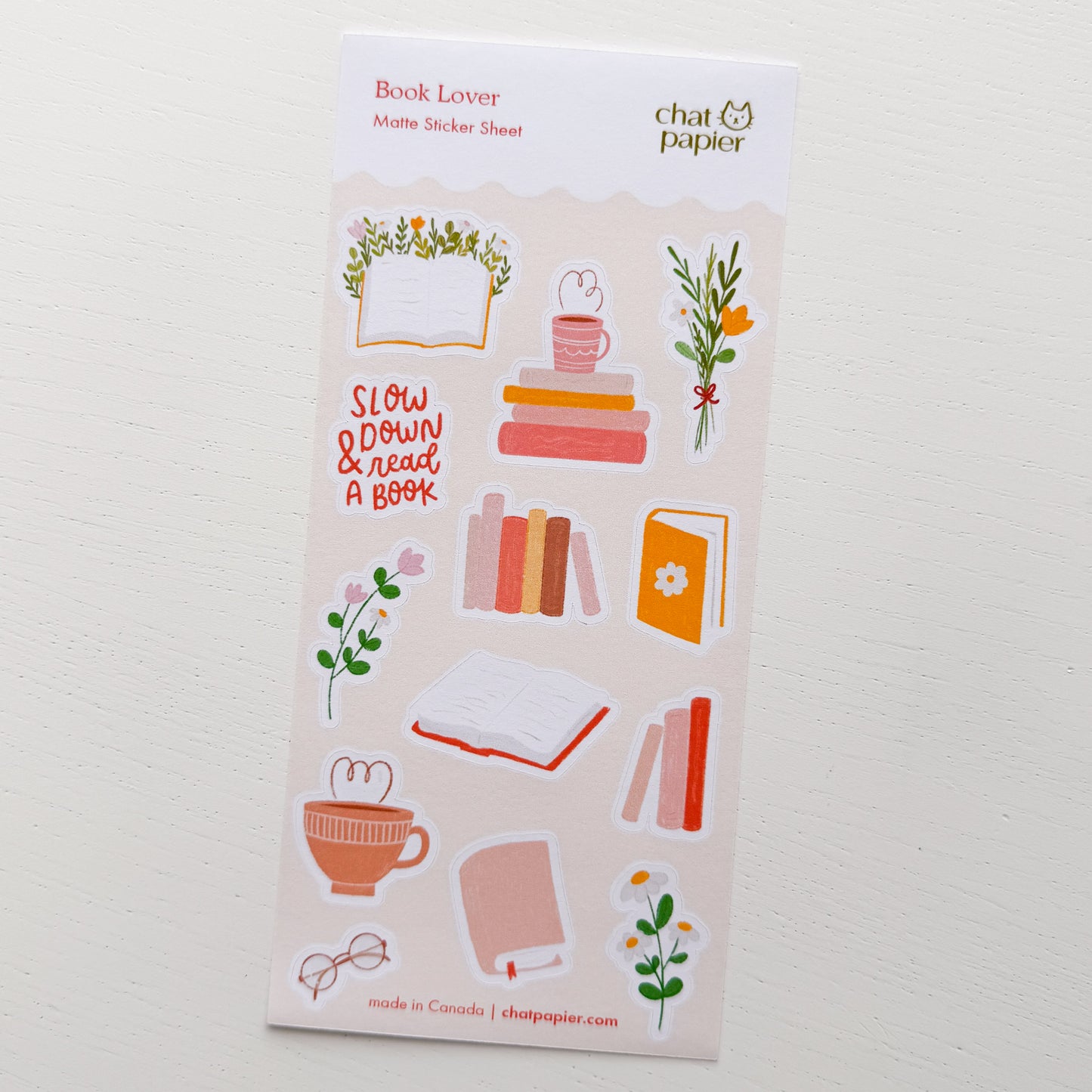 Book Lover Paper Sticker Sheet