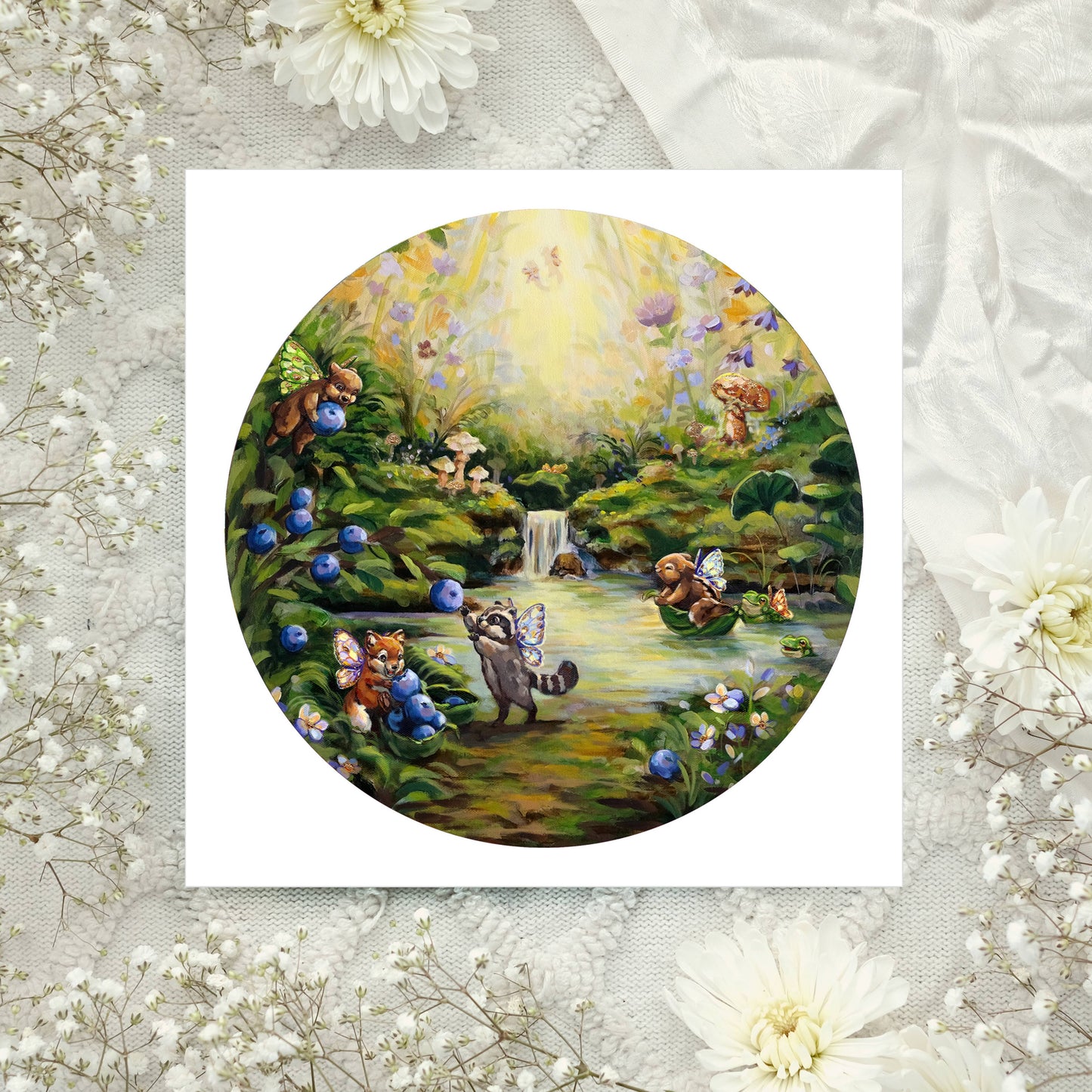 Fairy Animals Forest Art Print - 8x8