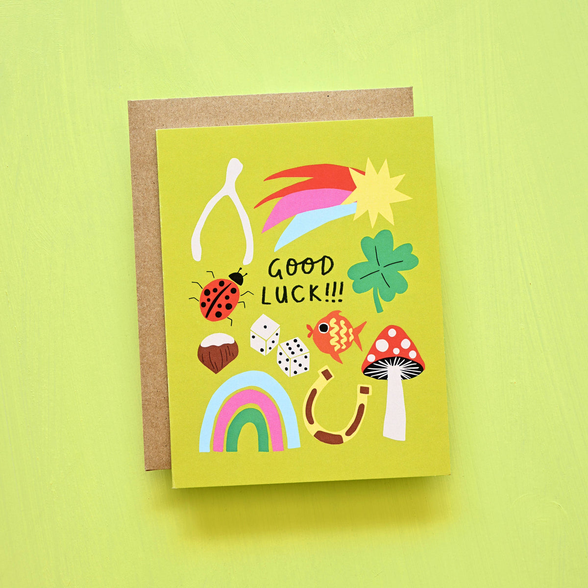 Good Luck Symbols Greeting Card